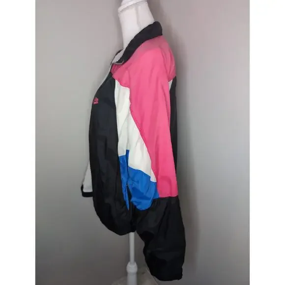 Vintage 90s Nike Spell Out Swoosh colorblock zip up track jacket lg - Picture 4 of 9